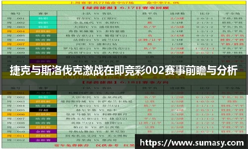 捷克与斯洛伐克激战在即竞彩002赛事前瞻与分析
